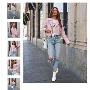 VICI Pink Moto Jacket NWT